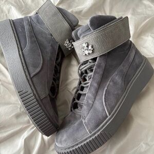 Puma Women's Gray High-Top Sneakers